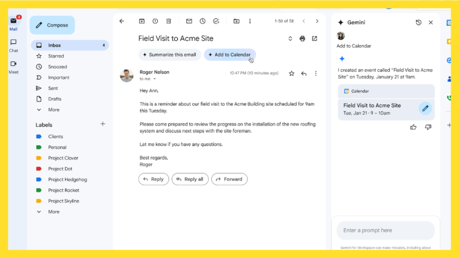 Gmail’s New AI Feature Simplifies Adding Events to Calendar